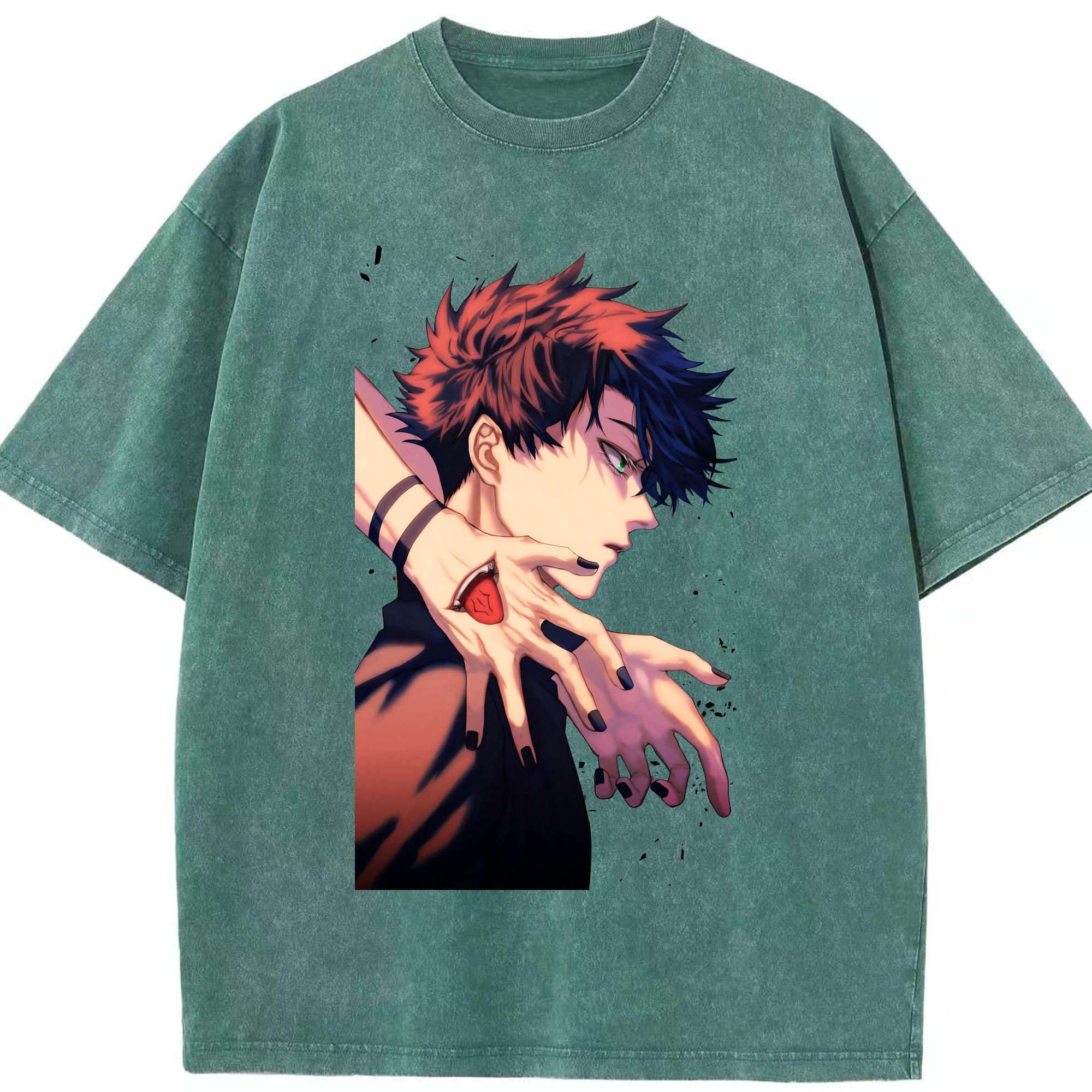 （画像用） 呪術廻戦 Jujutsu Kaisen 綿100% ヴィンテージ風 半袖Tシャツ（フロントプリント）